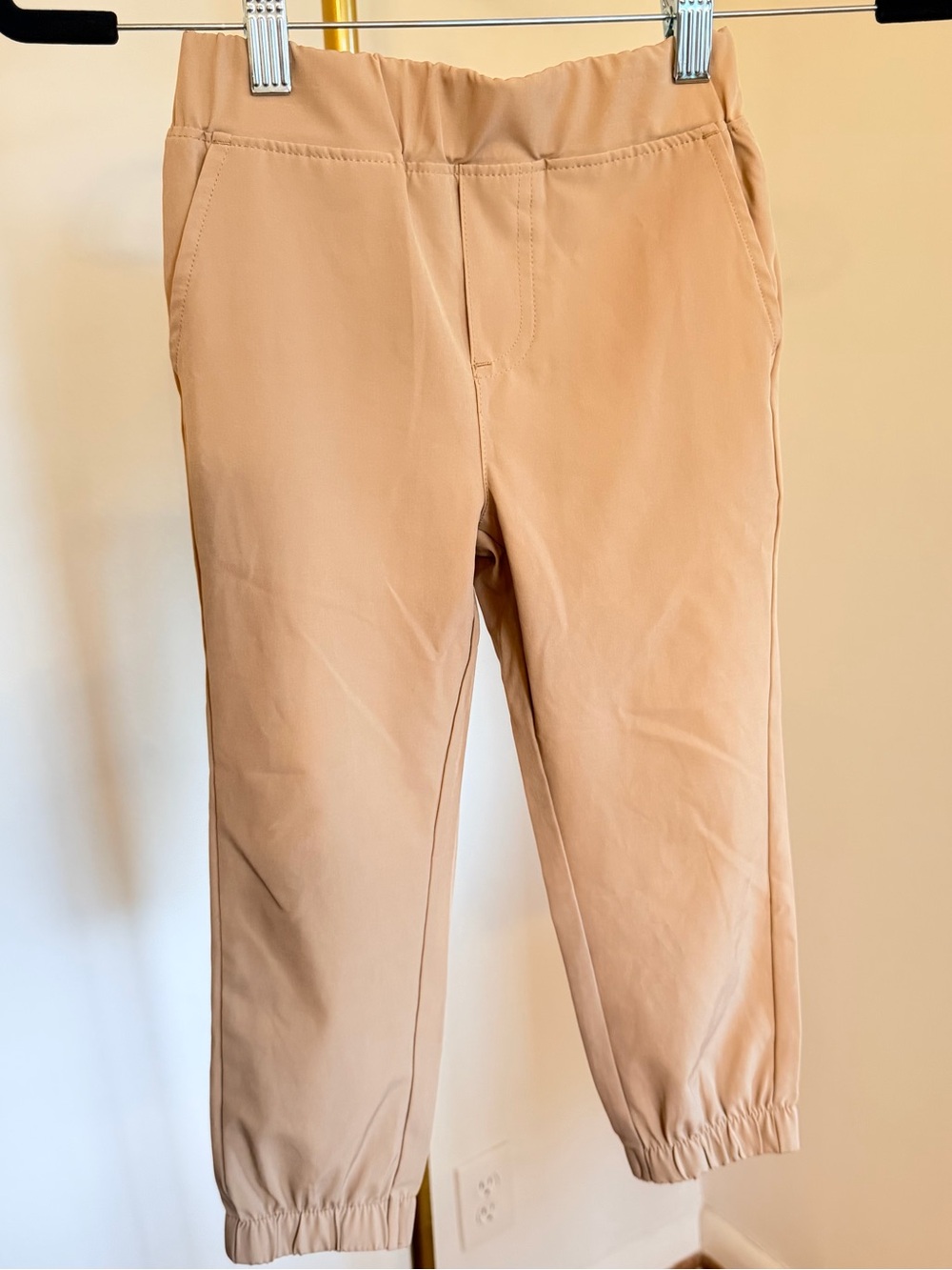 The Original Ben Sherman Boy’s Tan Elastic-Hem Khaki Joggers